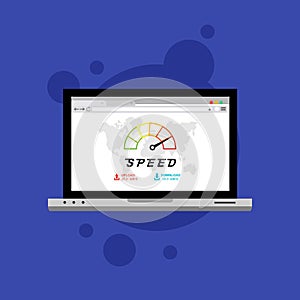 Website loading speed, Server speed, page speed test flat design vector illustration - Vector