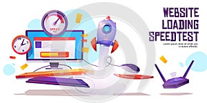 Website loading speed test banner internet traffic