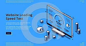 Website loading speed test vector banner
