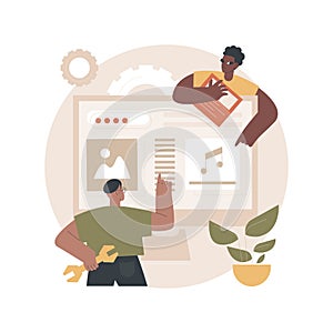 Website maintenance abstract concept vector illustration.