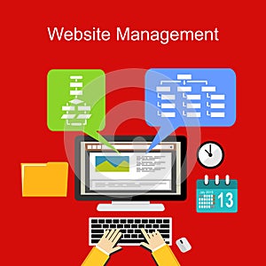 Website management illustration concept.