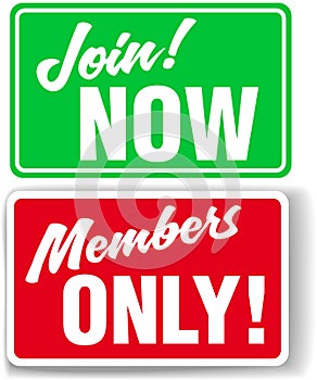 Website Members Only or Join Website signs photo