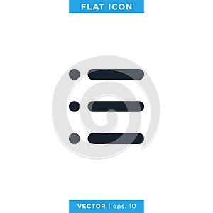 Website Menu Hamburger Buttons Icon Vector Design Template.