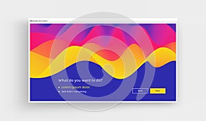 Website or mobile app landing page. Abstract background with dynamic effect. Modern pattern. Vector illustration for design