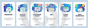 Website and mobile app onboarding screens vector template