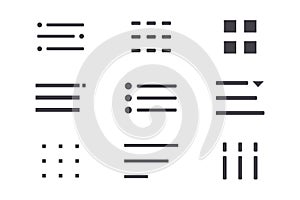Website navigation button. Hamburger menu line icon set Hamburger interface menu, minimal ui popup burger. Template
