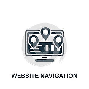 Website Navigation icon. Monochrome simple Web Design icon for templates, web design and infographics