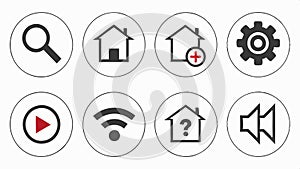 Website navigation icons, user interface elements, web design vector design Generative AI