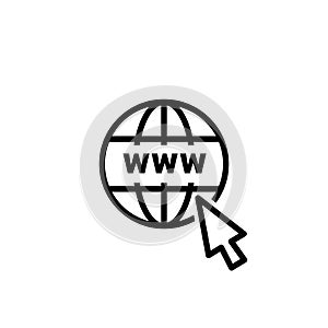 Website online internet icon vector global url. Web url icon