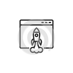Website optimization line icon