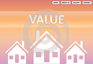 Website page of house value and property estimate