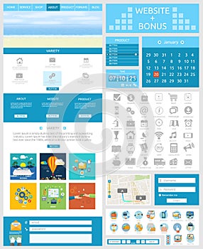 Website page template. Web design