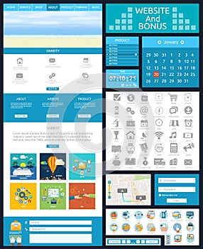 Website page template. Web design