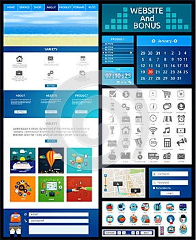 Website page template. Web design