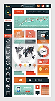 Website page template. Web design