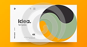 Website part for responsive web design. Abstract geometric pattern layout mock up. Landing page block vector illustration template