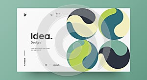 Website part for responsive web design. Abstract geometric pattern layout mock up. Landing page block vector illustration template