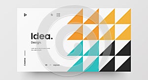 Website part for responsive web design. Abstract geometric pattern layout mock up. Landing page block vector illustration template