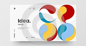 Website part for responsive web design. Abstract geometric pattern layout mock up. Landing page block vector illustration template