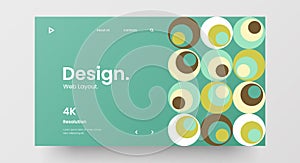 Website part for responsive web design. Abstract geometric pattern layout mock up. Landing page block vector illustration template