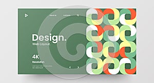 Website part for responsive web design. Abstract geometric pattern layout mock up. Landing page block vector illustration template