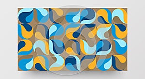 Website part for responsive web design. Abstract geometric pattern layout mock up. Landing page block vector illustration template