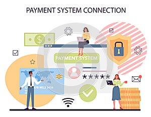 Website payment system testing set. Pay to NFC by card