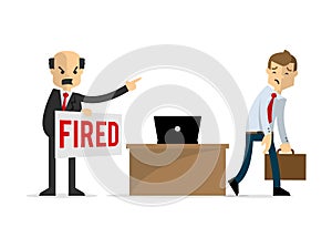 Vector of a businessman getting fired