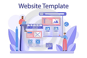 Website prototyping. Web page modeling, interface development
