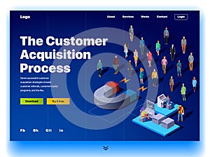 Website providing the service of the customer acquisition process