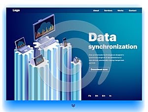 Website providing the service of data synchronization photo