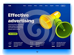 Website providing the service of effective advertising