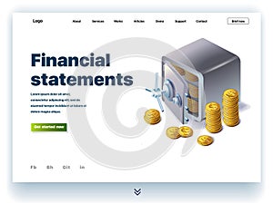 Website providing the service of financial statements