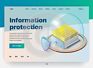 Website providing the service of information protection