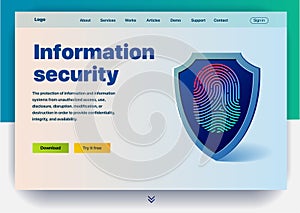 Website providing the service of information security