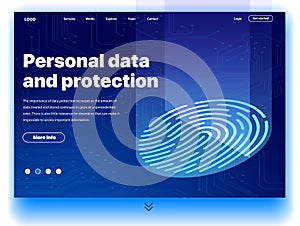 Website providing the service of personal data and protection photo