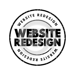 Website Redesign text stamp, concept background