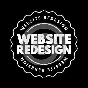 Website Redesign text stamp, concept background