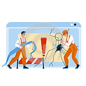 Website Repair Technician Support Workers Vector