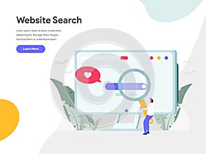 Website Search Illustration Concept. Modern flat design concept of web page design for website and mobile website.Vector