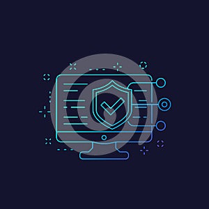 Website security testing, linear icon