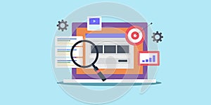 Website seo analytics targeting online users with search marketing campaign.