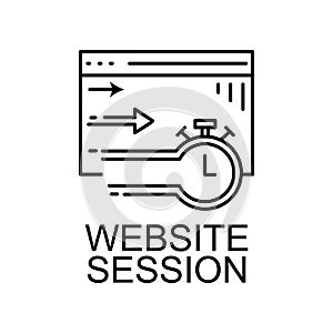 website session icon. Element of web development signs with name for mobile concept and web apps. Detailed website session icon photo