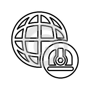 Website settings line icon. Outline vector