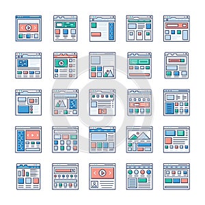 Website Sitemaps Flat Icons Pack