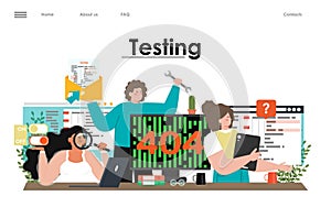 Website and software test flat vector illustration