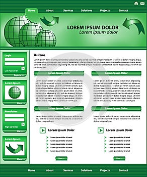 Website template design green