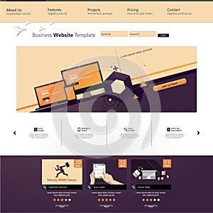 Website Template illustration with abstract elements