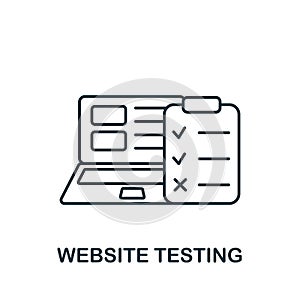 Website Testing icon. Line simple Web Development icon for templates, web design and infographics