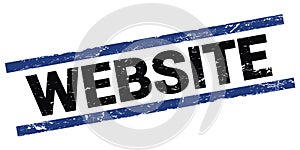 WEBSITE text on black-blue rectangle stamp sign
